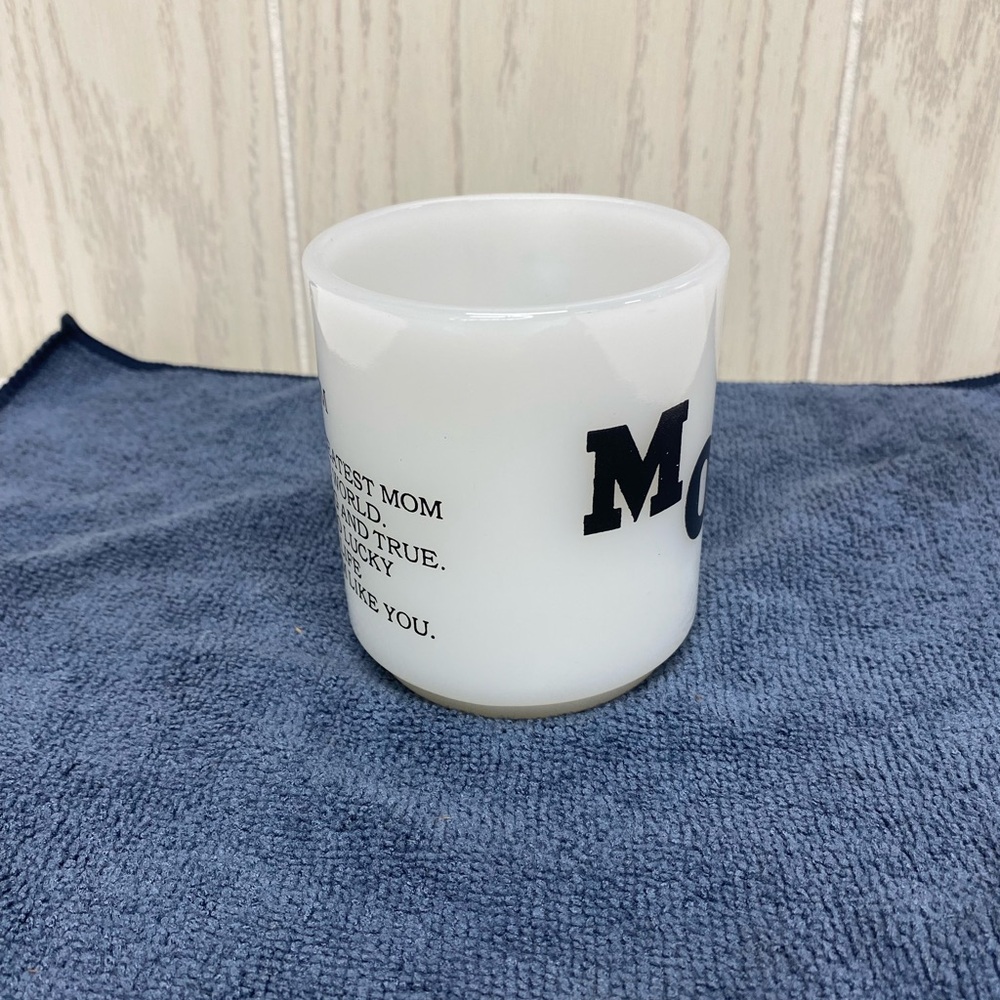 MOM Vintage 1970s
Glasbake White Glass
Coffee Mug Cup Greatest
World Tender Love - Picture 2 of 8